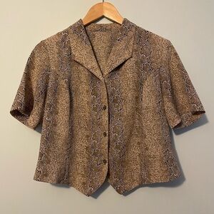 Vintage Snakeskin Print Blouse